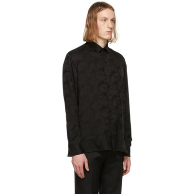 Shop Saint Laurent Black Silk Parasol Shirt In 1000 Black