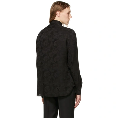 Shop Saint Laurent Black Silk Parasol Shirt In 1000 Black