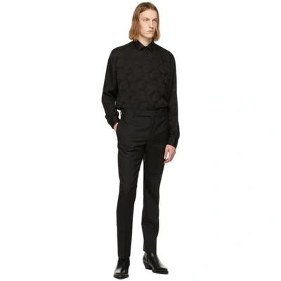 Shop Saint Laurent Black Silk Parasol Shirt In 1000 Black