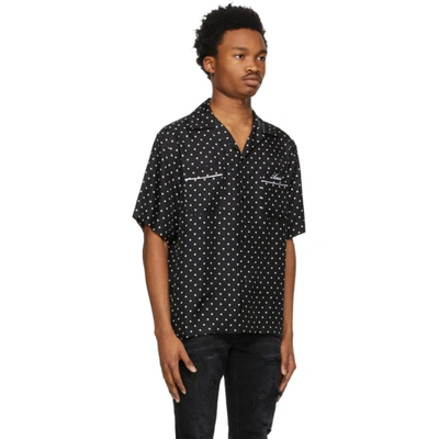 Shop Amiri Black Silk Polka Dot Shirt In Black / Natural