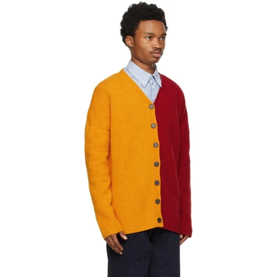 LOEWE 橙色 AND 红色大廓形羊毛开衫
