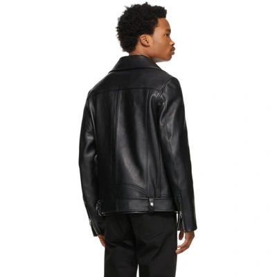 Shop Acne Studios Black Leather Biker Jacket