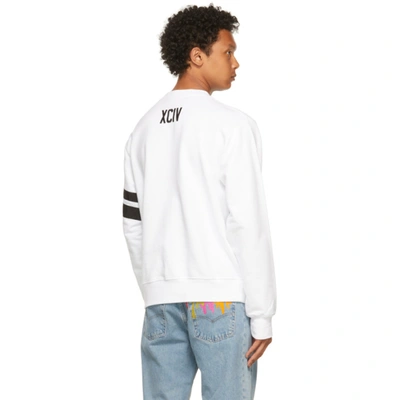Shop Gcds White Logo Sweatshirt In 01 White