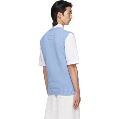 Shop Fendi Blue Embossed Logo Vest In F1d3b Sagit