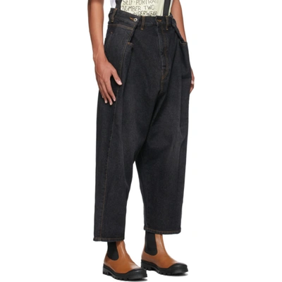 Shop Loewe Black Cropped Low Crotch Jeans In 1100 Black