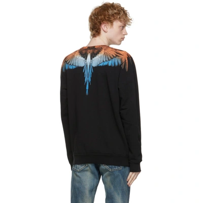 Shop Marcelo Burlon County Of Milan Black & Orange Wings Sweatshirt