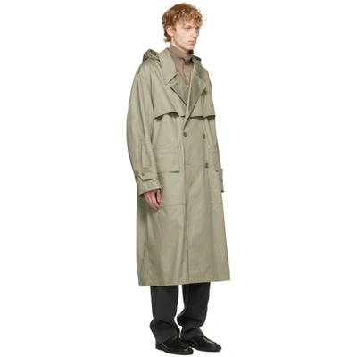 Shop Lemaire Grey Technical Trench Coat In 914 Light Mist Grey