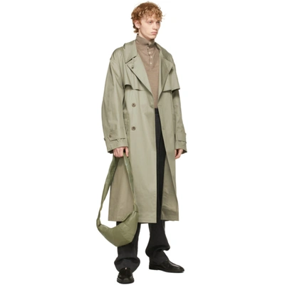 Shop Lemaire Grey Technical Trench Coat In 914 Light Mist Grey