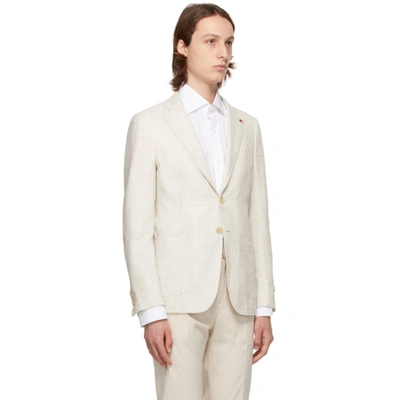 Shop Isaia Beige Capri Blazer In 300 Cream