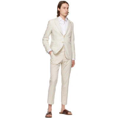 Shop Isaia Beige Capri Blazer In 300 Cream