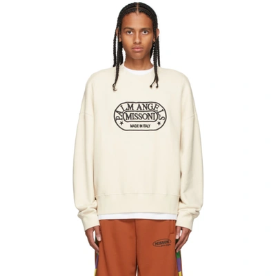 Allover Monogram Jacquard Sweater in neutrals - Palm Angels® Official