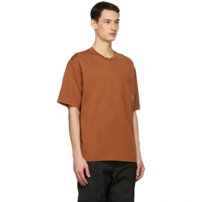 Shop Acne Studios Brown Pocket T-shirt In Cognac Brow