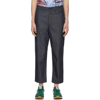 Shop Junya Watanabe Navy Cotton Trousers In 1 Navy