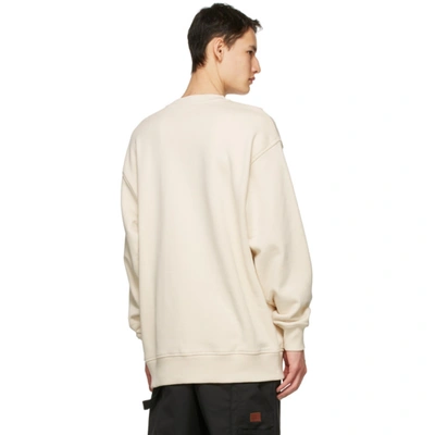 Shop Acne Studios Off-white Oversized Embroidered Sweatshirt In Coconut Whi