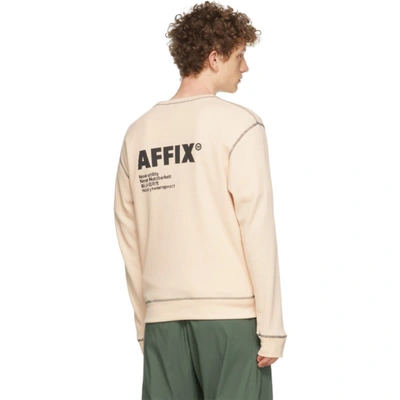 Shop Affix Pink Waffle Standardized Logo Sweatshirt In Plaster