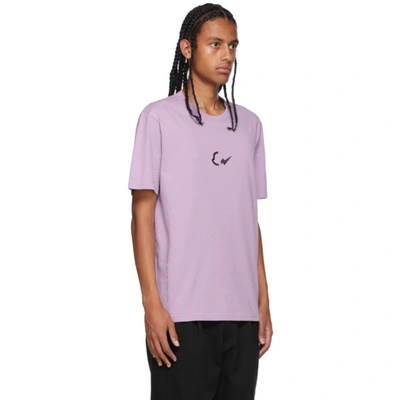 Shop Moncler Genius 7 Moncler Frgmt Hiroshi Fujiwara Purple Embroidered Logo T-shirt In 61a Pink
