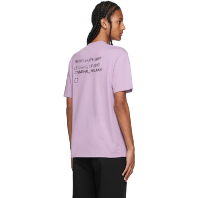 Shop Moncler Genius 7 Moncler Frgmt Hiroshi Fujiwara Purple Embroidered Logo T-shirt In 61a Pink