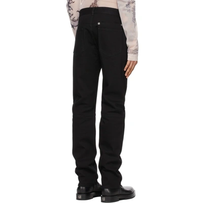 Shop Givenchy Black Zip Jeans In 001-black