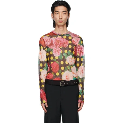 Shop Molly Goddard Ssense Exclusive Black Mesh Hugo Long Sleeve T-shirt In Black Flora