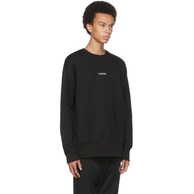 Shop Valentino Black Logo Sweatshirt In 0ni Nero/bianco