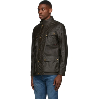 Shop Belstaff Khaki Waxed Fieldmaster Jacket In 20015 Faded Olive