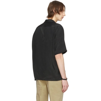 Shop Alexander Mcqueen Black Logo Bowling Shirt In 1000 Black