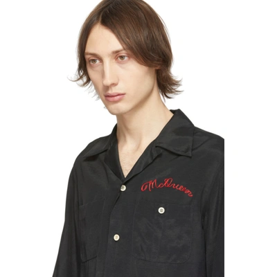 Shop Alexander Mcqueen Black Logo Bowling Shirt In 1000 Black