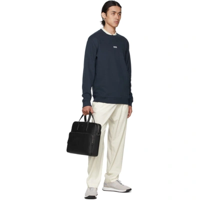 Shop Hugo Boss Navy Weevo 2 Sweatshirt In 404 Dark Blue