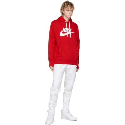 Shop Nike Red Fleece Nsw Club Hoodie In 657 Univers