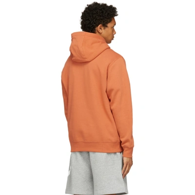 Shop Nike Orange Fleece Sportswear Club Hoodie In Light Sienna/light S