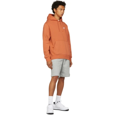 Shop Nike Orange Fleece Sportswear Club Hoodie In Light Sienna/light S