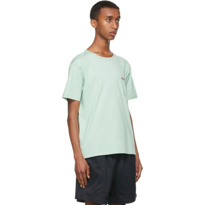 Shop Thom Browne Green Jersey Striped Chest Pocket T-shirt In 350 Green