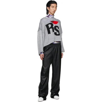 Shop Raf Simons Silver 'rs' Short Oversized Sweater