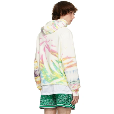 Shop Amiri White Tie Dye Art Patch Hoodie In Multi