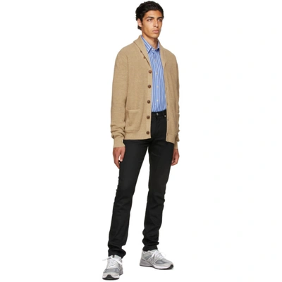 Shop Polo Ralph Lauren Beige Cotton Shawl Collar Cardigan In Boating Khaki Heath