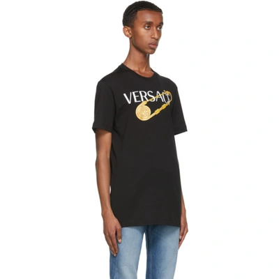 Shop Versace Black Safety Pin T-shirt In 1b000 Black