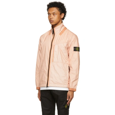 Shop Stone Island Pink Membrana 3l Tc Jacket In V0082 Antiq Rose