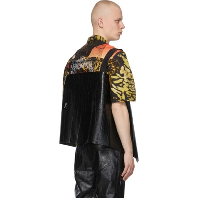 Shop Givenchy Black Croc Short Cape Vest In 001-black