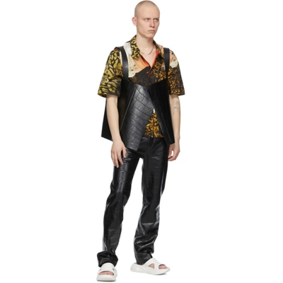 Shop Givenchy Black Croc Short Cape Vest In 001-black