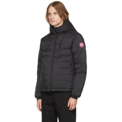 Shop Canada Goose Black Down Packable Hooded Lodge Jacket