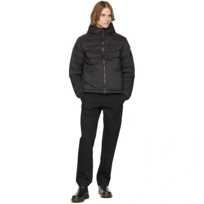 Shop Canada Goose Black Down Packable Hooded Lodge Jacket
