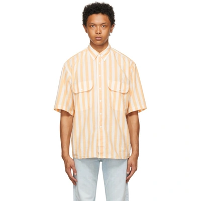 Shop Levi's White & Orange Diamond Shirt In Melon Orang