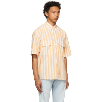 Shop Levi's White & Orange Diamond Shirt In Melon Orang