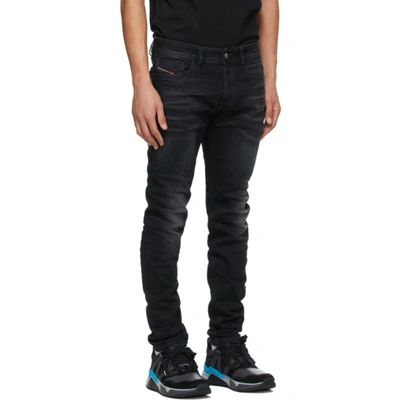 Shop Diesel Black Sleenker 0092b Jeans In Washedblack 02