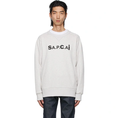 Shop A.p.c. Grey Sacai Edition Tani Sweatshirt In Plb Hthrgry