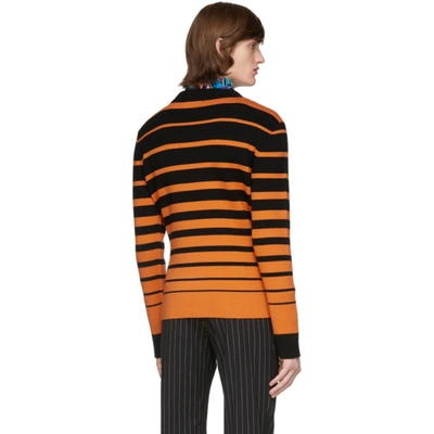 Shop Paco Rabanne Black & Orange Sailor Sweater In M812 Black