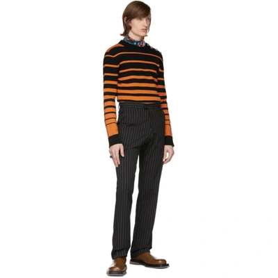 Shop Paco Rabanne Black & Orange Sailor Sweater In M812 Black