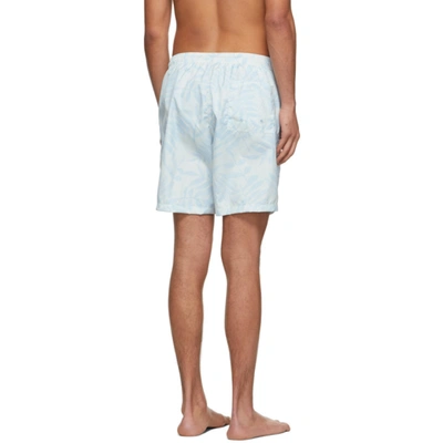 Shop Jacquemus Blue 'le Maillot Peinture' Swim Shorts In Print Blue Leaves