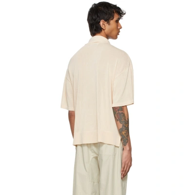 Shop Le17septembre Beige Layered V-neck Polo In Ivory