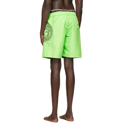 Shop Versace Green Medusa Swim Shorts In 1g120 Mint